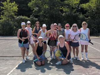 Players at the ladies doubles tournament mixer